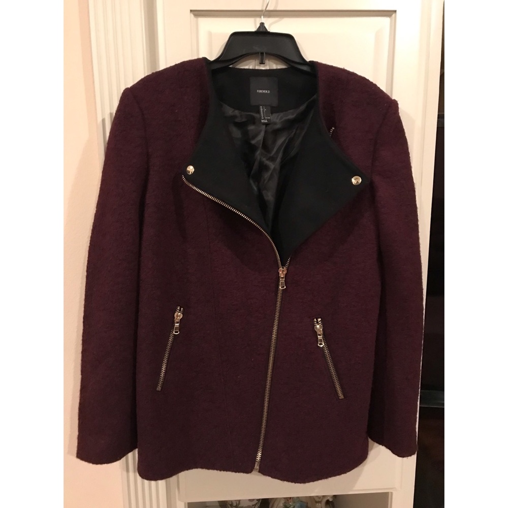 Maroon Zip Coat - image 2